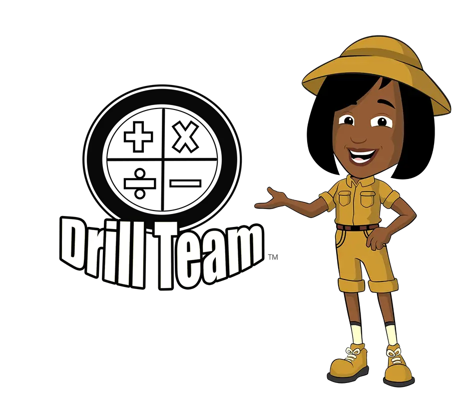 Drill Team character mascot for math facts learning
