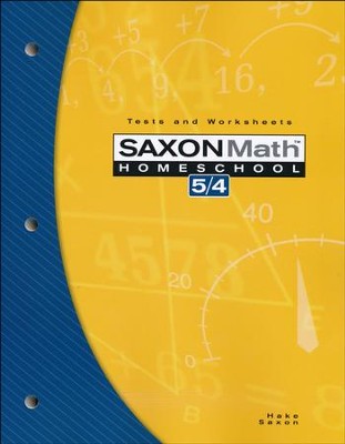 Saxon Math 5/4 Tests and Worksheets, 3rd Edition cover