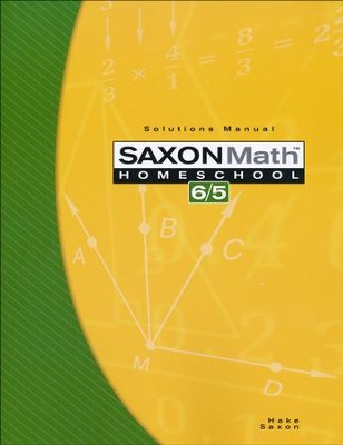 Saxon Math 6/5 Solutions Manual, 3rd Edition cover