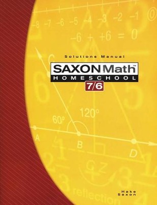 Saxon Math 7/6 Solutions Manual, 4th Edition cover
