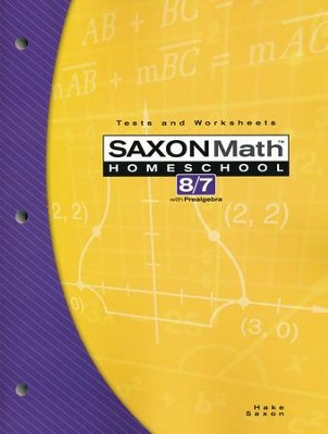 Saxon Math 8/7 Tests & Worksheets, 3rd Edition cover