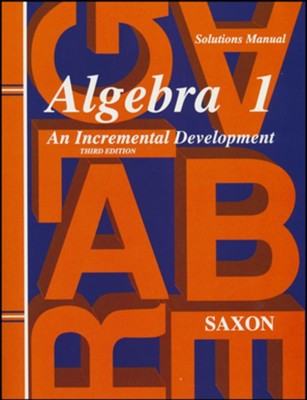 Saxon Algebra 1 Solutions Manual, 3rd edition cover