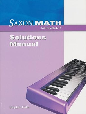 Saxon Math Intermediate 4 Solutions Manual cover