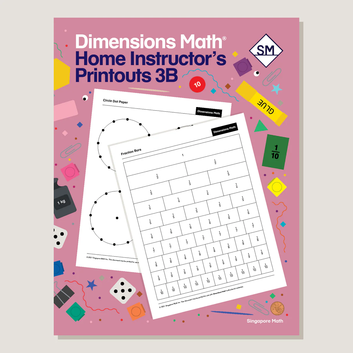 Dimensions Math Home Instructor's Printouts 3B cover