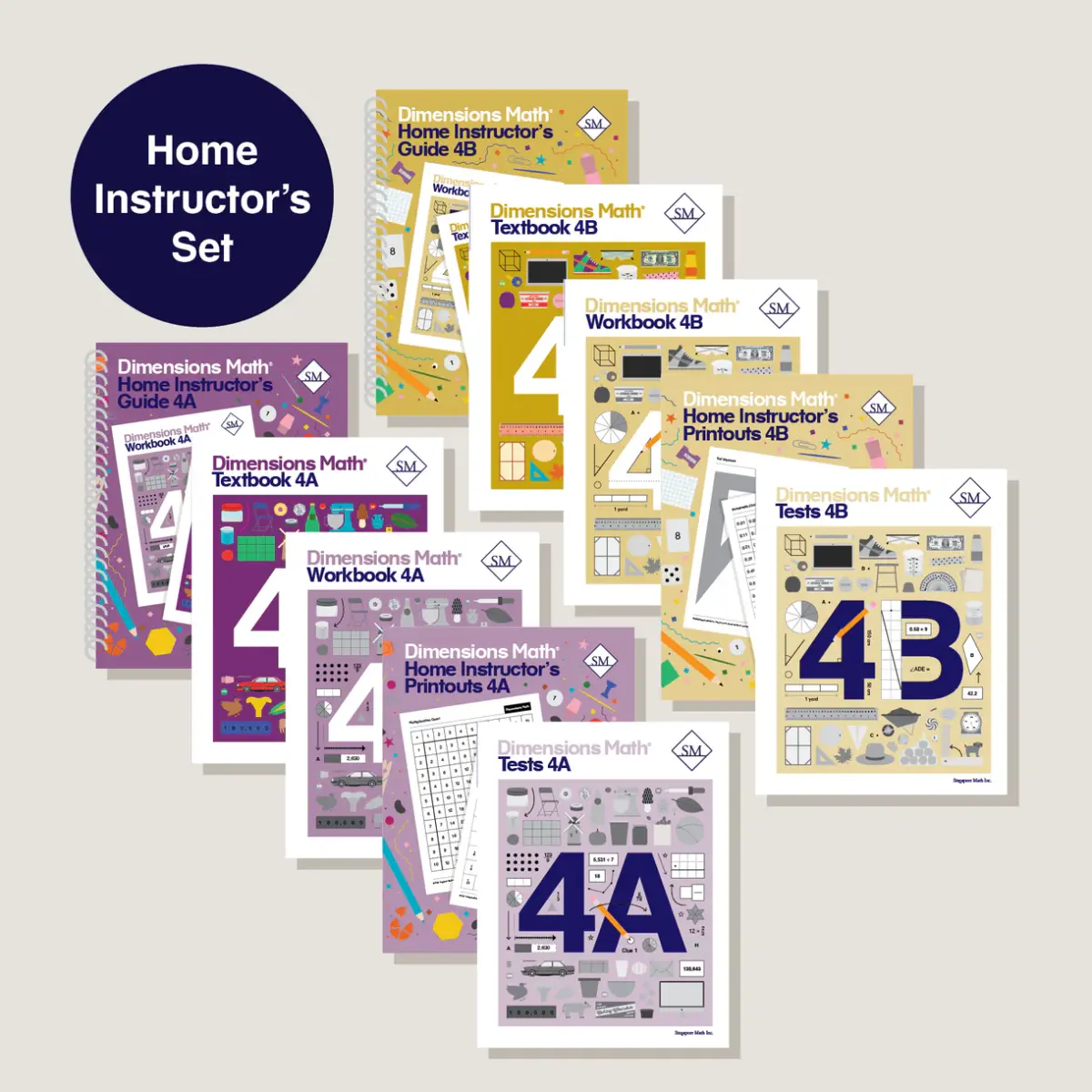 Dimensions Math Grade 4 Set with Home Instructor's Guides cover