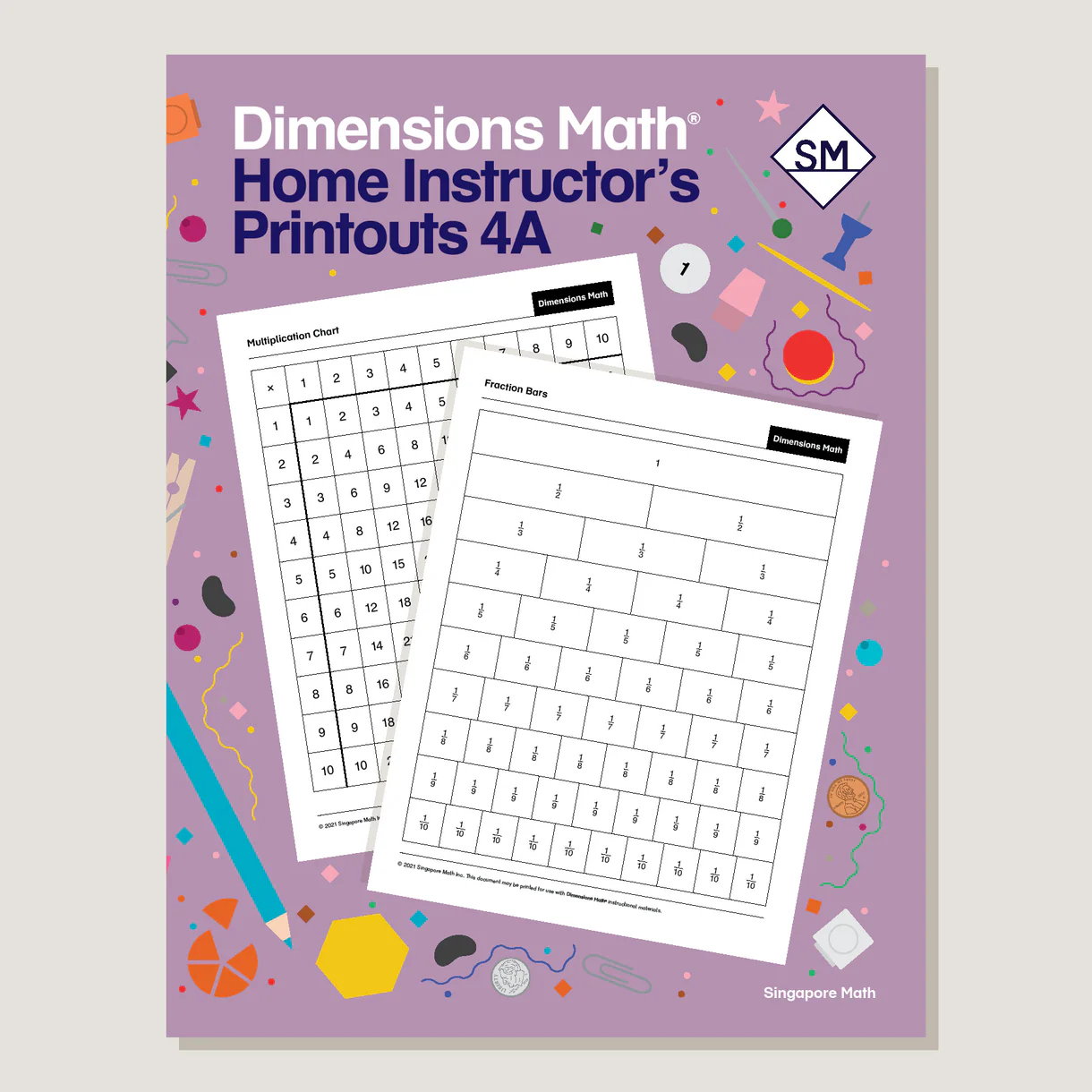 Dimensions Math Home Instructor's Printouts 4A cover