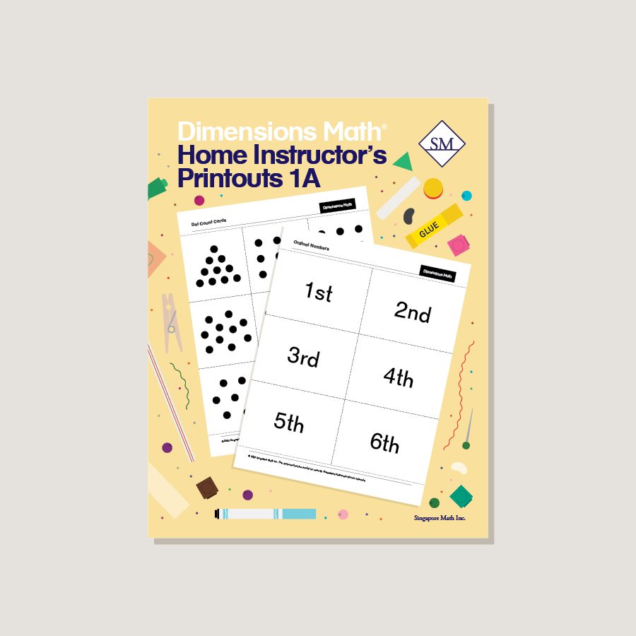 Dimensions Math Home Instructor's Printouts 1A cover