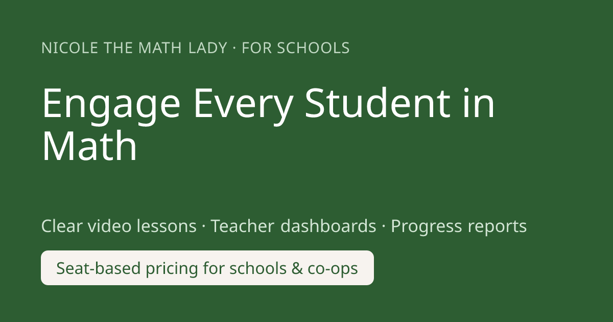 Math Curriculum for Schools | Nicole the Math Lady